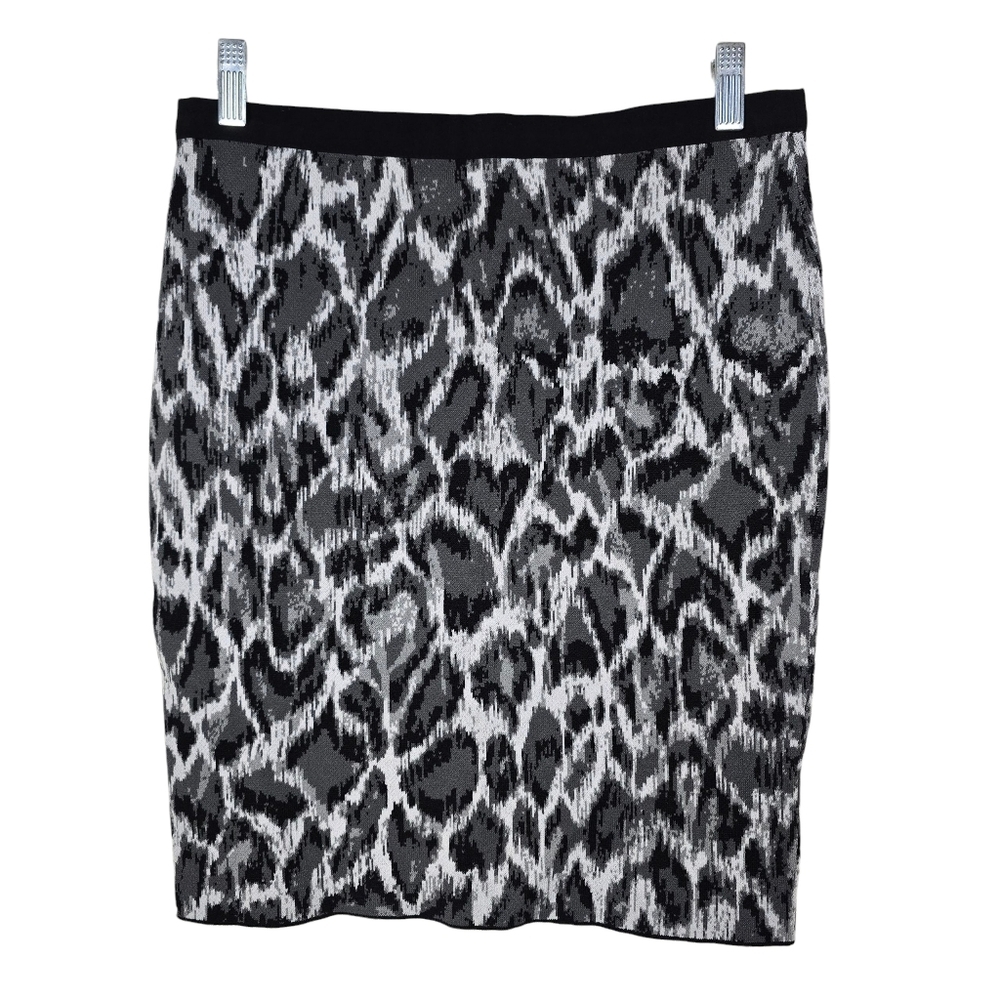 Rachel Rachel Roy Animal Print Gray White Pencil Skirt M